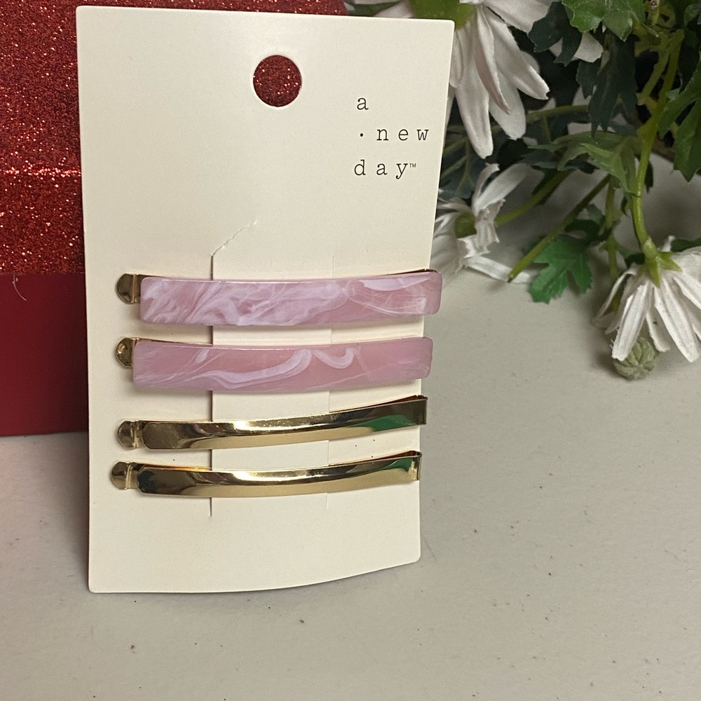 Pin Hair Clip Set 4pc metal Bobby pins